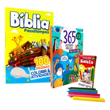 Kit Bíblia Infantil E 365 Histórias Bíblicas Para Ler Ouvir