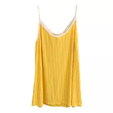 Blusa Regata Amarela Com Listras Da Marisa - Tamanho Gg