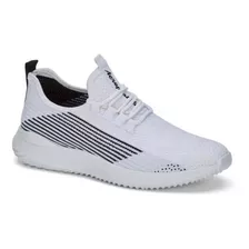 Tenis Hombre Blanco Casual Confort Slip On Ligero