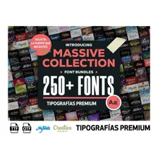 Paquete De 250 Fuentes Tipografias Premium
