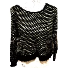 Buzo Sweater Talla M Nuevo Dorado Y Negro Peludo 