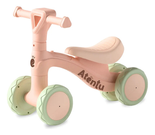 Bicicleta De Equilíbrio Infantil Andador Sem Pedal 4 Rodas Rosa