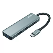 Hub 6 En 1 Usb C Kolke Kch-430 Lector De Memorias Microsd