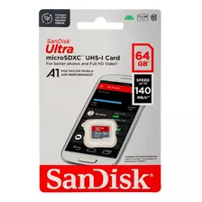 Memoria Sandisk Micro Sd 64gb 140mbps Ecuaplus