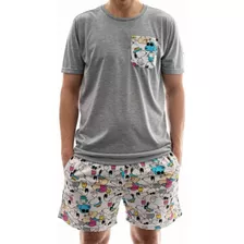 Molde Pijama Curto Malha Masculino Adulto (p Ao Xxg)