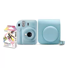 Câmera Instantânea Instax Mini 12 Com 10 Filmes E Bolsa Azul-celeste