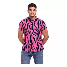 Camisa Viscose Premium Estampada Alta Definição Com Botão