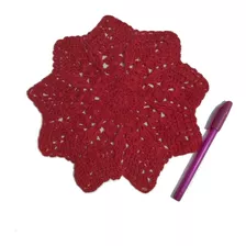 Plato De Sitio X6 Crochet Hilo Colores Redondo Diám 30-36cm