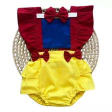 Roupa De Bebê Menina Fantasia Romper Mêsversário Princesa 