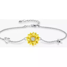 Joyeria Mujer Pulsera De Plata 925 Pulseras Girasol Letras