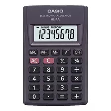 Calculadora Casio Básica Ultraportátil 8 Dígitos Hl-4a Preta