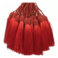 Pingente Franja Tassel Com Tulipa Kit Com 10 Un - Vermelho 