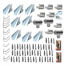 Kit Calha Telhado Beiral 15 Metros Galvanizada Saída Redonda