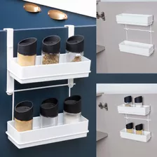 Porta Condimentos Doble Para Puerta Cocina Blanco