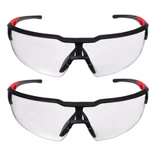 Milwaukee Anti-fog Safety Glasses Clear Lens Black/red Frame