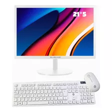 Monitor 21'5 Bluecase Branco + Teclado E Mouse Brazil Pc 