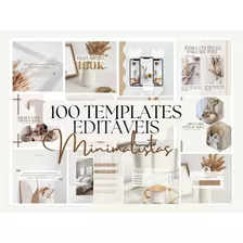 Pack Canva 100 Templates Minimalistas - Feed Instagram 