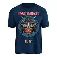 Camiseta Rock Iron Maiden Senjutsu Licenciada Oficial Stamp 