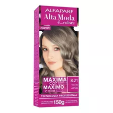  Alfaparf Alta Moda Kit Tintura Individual Permanente 150g Tono 8.21 Rubio Claro Irizado Ceniza