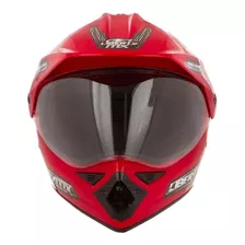 Capacete Para Moto Trial Pro Tork Liberty Mx Pro Vision V Cor Vermelho Desenho Solid Tamanho Do Capacete 60