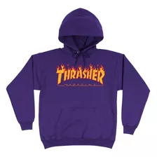 Sudadera Thrasher Flame Logo Hood Purple 