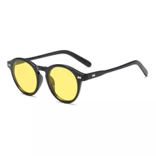 Óculos De Sol Vintage Lentes Pigmentada Redondo Amarelo 