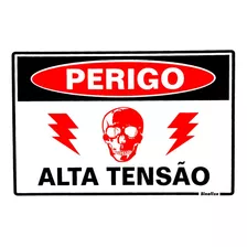 Placa De Poliestireno 15x20cm Perigo Alta Tensão