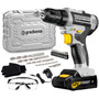 Parafusadeira Furadeira Sem Fio Gradiente Gpb12v-ac 3/8 12v Bivolt Para Madeira Metal Com Maleta E Acessórios Cinza 127/220v 60hz