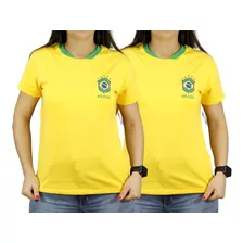 Kit 2 Blusinhas Seleção Brasileira Copa Feminina Plus Size