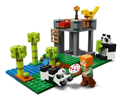 Blocos De Montar  Lego Minecraft The Panda Nursery 204 Peças  Em  Caixa