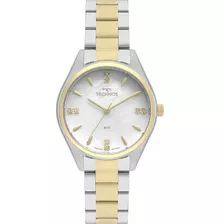 Relógio Feminino Technos Boutique Bicolor Original Com Cor Da Correia Prateado/dourado Cor Do Bisel Dourado Cor Do Fundo Branco