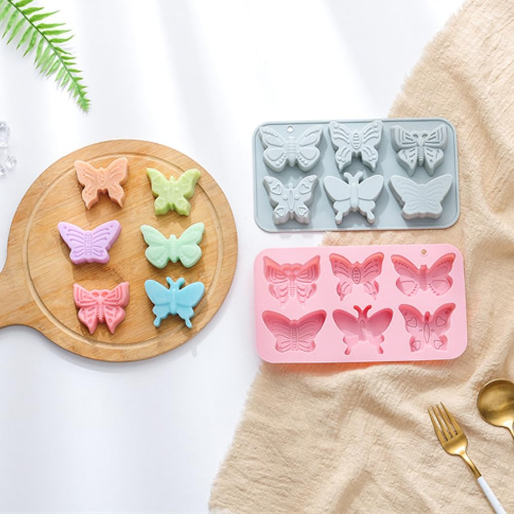 Molde Silicona Mariposas Varias X 6 P/jabón-velas Souvenirs Sin Eleccion