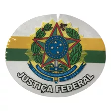 Dois Adesivos Justiça Federal Transparente Vidro - F. Grátis