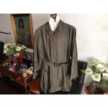 Ralph Lauren Label Green Trench Coat Blend Cotton 