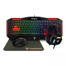 Combo Gamer Gamdias Poseidon Teclado Mouse Mousepad Headset