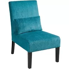 Roundhill Furniture Pisano Teal Blue Fabric Silla Contemporr