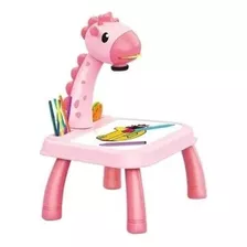 Mesinha De Desenho Infantil Projetora Criativa Led Girafa