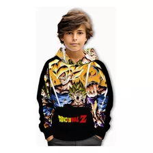 Sudadera Con Capucha Niño Goku Dragon Ball Moda Full Print 