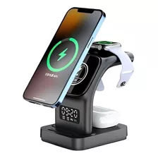 Carregador Sem Fio 5 Em 1 Para iPhone Apple Watch Luminária