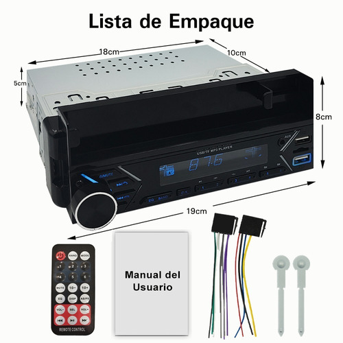 Auto Estreo Reproductor Mp3 Radio Bluetooth Y Soporte Mvil Foto 8