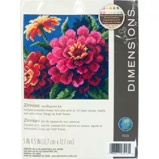 Dimensions Zinnia Flowers Kit De Bordado De Punto De Aguja P