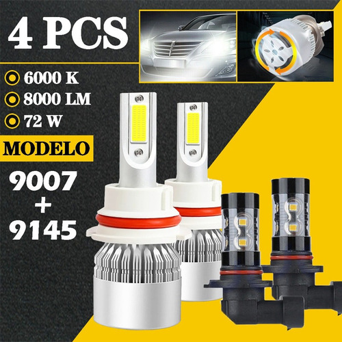 Kit Luces Led 9007 9145 Luz Alta/baja/niebla Para Ford Ford F-350