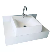 Pia Bancada De Porcelanato Branco 50x35cm