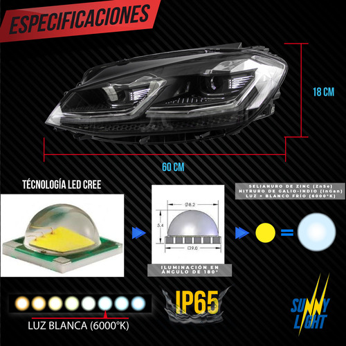 Faros Led Vw Golf 7 Mk7.5 Xenon Drl Plug And Play 2014-2017 Foto 5