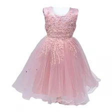 Vestido Para Niña De Fiesta Elegante Con Perlas Y Bordado