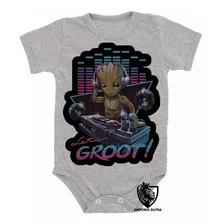 Bodie Camiseta Infantil Groot Lets Musica Dj Marvel Dance