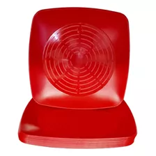 Prato Acrílico Quadrado Resistente 15cm Vermelho Sólido 10un