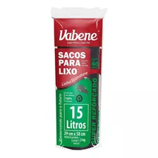 Saco Lixo Preto Super Reforcado 15l 40un / Rolo Vabene