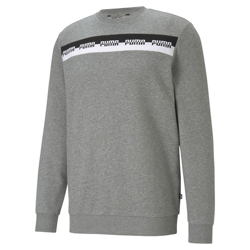 Buzo Puma Amplified Crew Tr Informal Gris Para Hombre