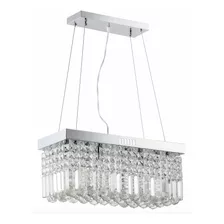 Lustre Cristal Pendente 50x20 Retangulo - 524 Cristais Inl13